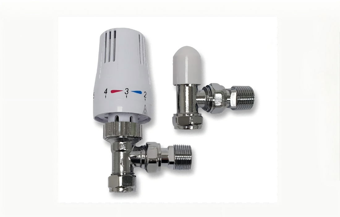 Thermostatic Radiator Valve Angled TRV & Lockshield 15 mm TRV SET - VCC Home