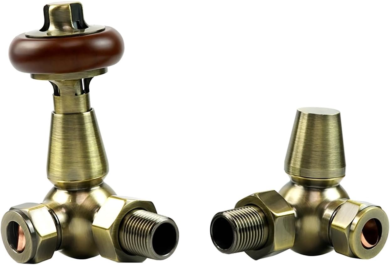 Traditional Thermostatic Corner TRV Radiator valves 1/2'' x 15mm Pack - VCC Home
