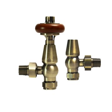 Traditional Thermostatic Corner TRV Radiator valves 1/2'' x 15mm Pack - VCC Home