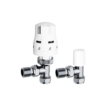 Thermostatic Radiator Valve Angled TRV & Lockshield 15 mm TRV SET - VHTRV001 - VCC Home